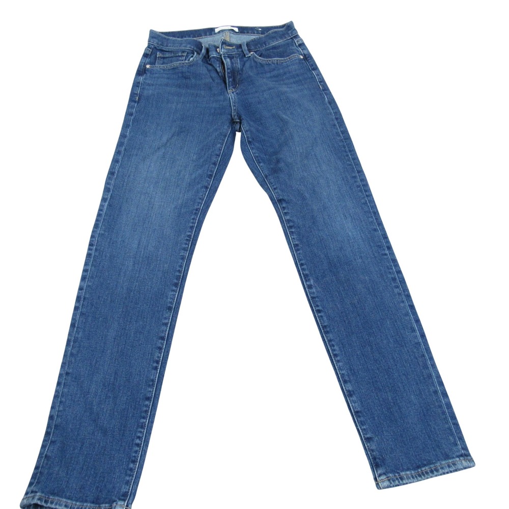 Loft Super Soft Girlfriend Jeans Womens 26 2 Blue Medium Wash Straight Leg Denim